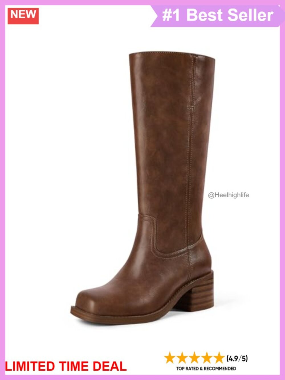 Women's Wide Calf Knee High Boots Faux Leather Pull On Campus Boots